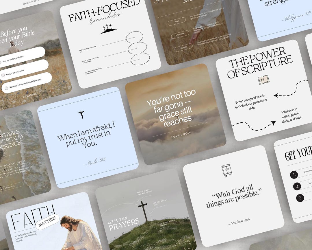 Faith-based Christian Instagram Post Template, Bible Verse Quotes ...