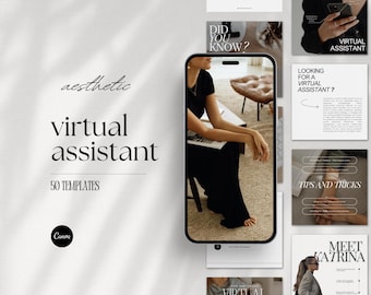 Virtueller Assistent Instagram Post-Vorlagen, Instagram Virtueller Assistent Social Media-Posts, Business Coach-Vorlage, Social Media-Manager, Canva