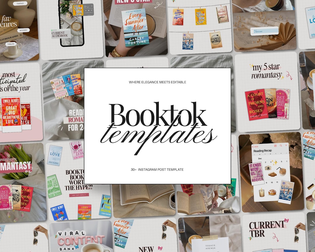 Bookstagram Canva Template Bundle Book Lover Instagram Post Viral Cozy ...