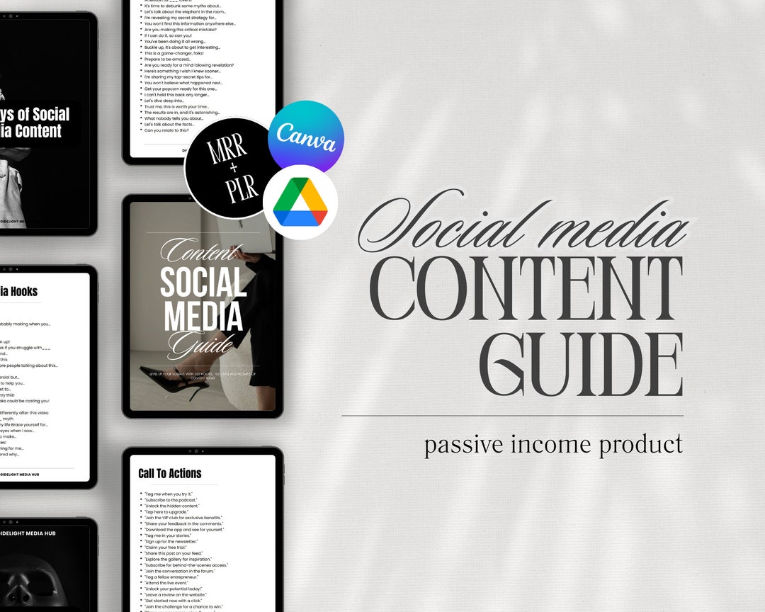 Ultimate Social Media Content Guide, Digital Product With Master Resell ...