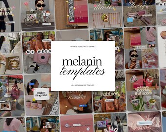 Viral Melanin Pink Instagram Vorlage für Inhaltsersteller Ästhetischer Canva Post für persönliches Branding UGC Influencer iOS Digital Marketing