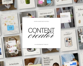 Content Creator Instagram-postsjablonen voor influencers Socialmediamanagers UGC-plakboek Trending Esthetiek iOS-kern Bewerkbare Canva-post