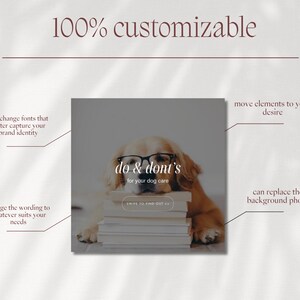 Puede incluir: Un perro golden retriever con gafas tumbado sobre una pila de libros. El texto "do & don't's for your dog care" est&aacute; por encima del perro. El texto "swipe to find out..." est&aacute; debajo del perro.