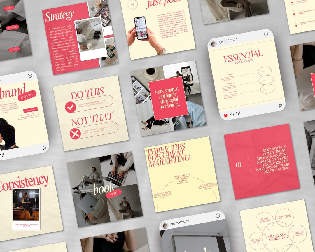 Digital Marketing Agency Templates Canva Posts, Yellow Social Media ...