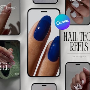 Nail Tech Instagram Video Reels, Nail Technician Social Media Content, Nail Artist Faceless Reels, Digital Marketing, Nail Salon, Canva, dfy