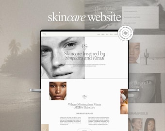 Minimalist Skincare Squarespace Website Template, Beauty & Wellness (Squarespace 7.1)