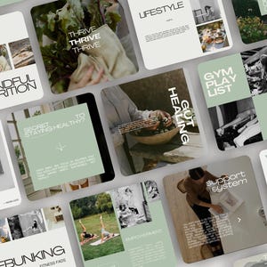 Health Coach & Fitness Instagram Post Template,  Holistic Social Media Branding, Wellness Digital Marketing Posts, Editable Canva Post, Yoga