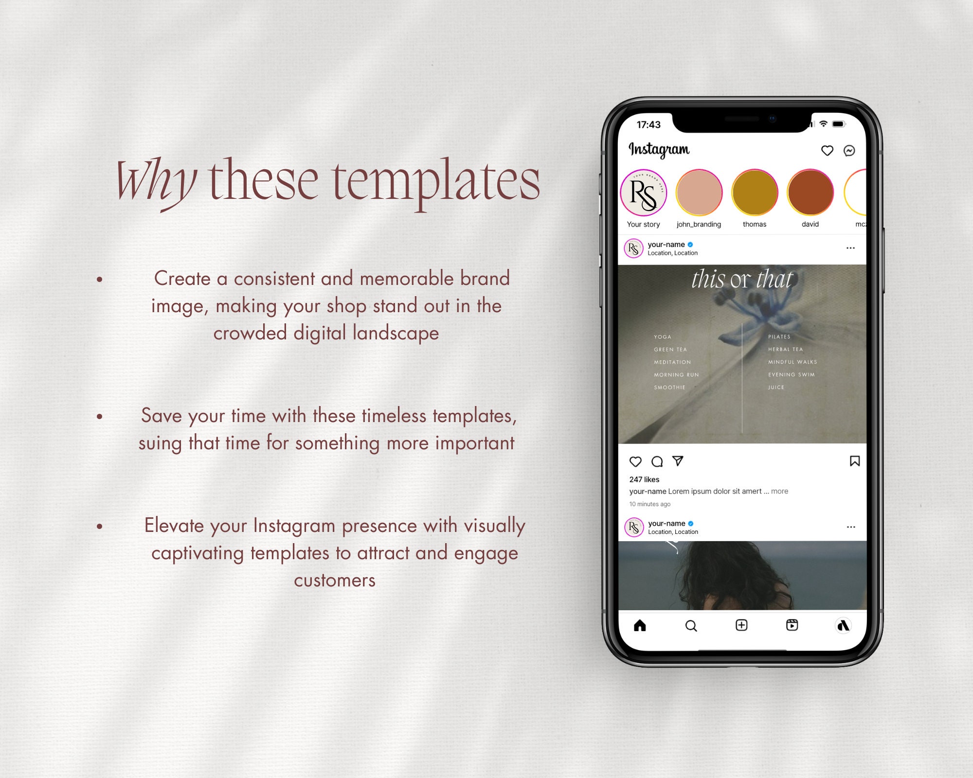 Luxury Holistic Coach Instagram Post Templates, Wellness Feed (canva ...