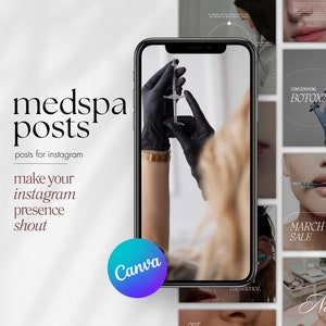 Medspa Canva Instagram Templates, Botox and Filler Instagram Posts, Nurse Injector Instagram Templates, Esthetician Templates, Lip filler
