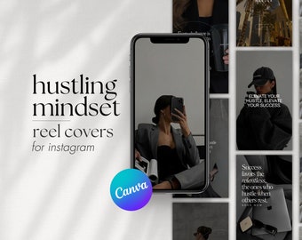 Luxury Instagram Reel Covers, CEO Hustle Mindset, Dark (Canva Template)