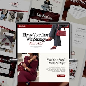 May include: A digital marketing and social media strategy presentation on a laptop and other devices. The main screen displays "Elevate Your Brand With Strategy that sells." Other screens show "Meet Your Social Media Strategist."