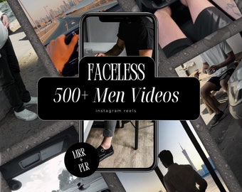 May include: A collage of images featuring men in various settings. The text "FACELESS 500+ Men Videos instagram reels MRR + PLR" is displayed on a black background.