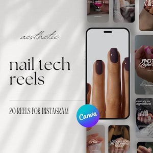 Nail Tech Instagram Video Reels, Nail Technician Social Media Content, Nail Artist Faceless Reels, Digital Marketing, Nail Salon, Canva, dfy