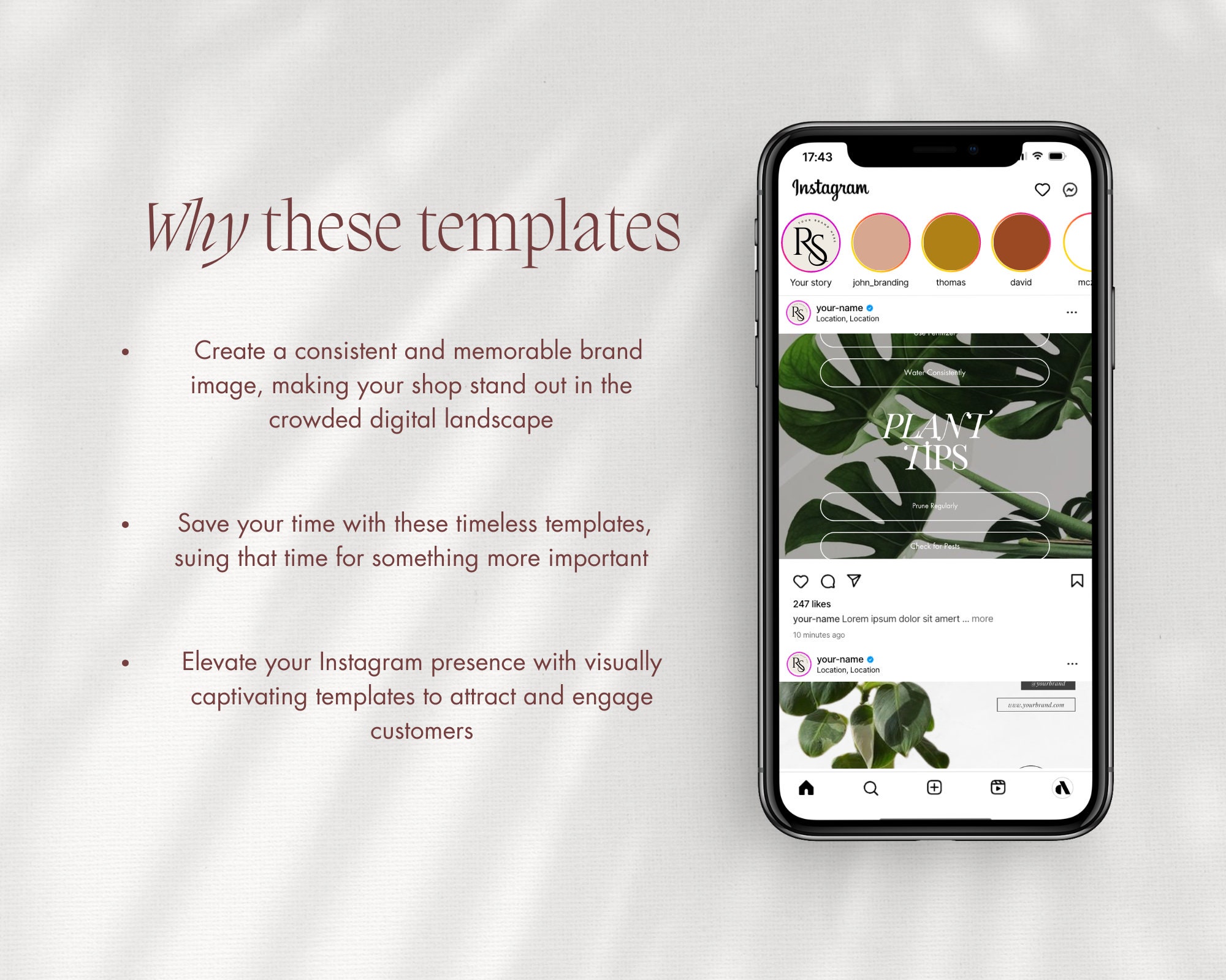 Plant Shop Instagram Post Templates, Editable Canva Posts (40) - Etsy