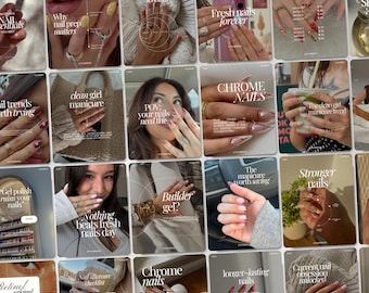 Viral Instagram Templates for Nail Techs Social Media Aesthetic Nail Artist Content Creators Salon Studio Marketing Trendy Canva Post Bundle