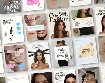 Medspa Instagram Post-Vorlagen für Aesthetic Nurse Injersey Botox und Lip Filler Social Media Bearbeitbare Trending Canva Templates iOS Core