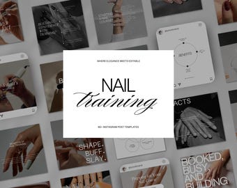 Nail Trainer Instagram Post Templates, Nail Tech Masterclass Canva Posts