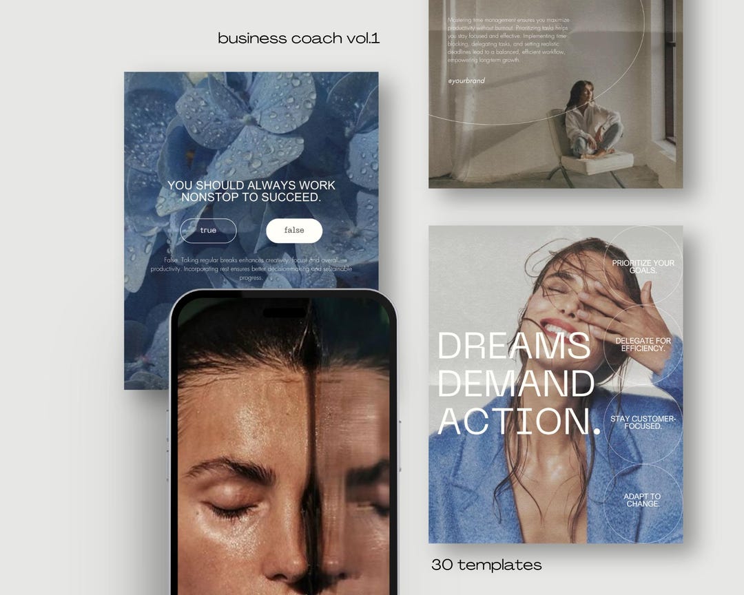 Business Coach Instagram Post Templates, Blue Social Media Marketing ...
