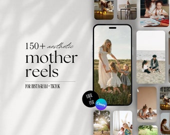 150 Motherhood Reels Templates, Mompreneur Social Media, Canva (Digital Download)