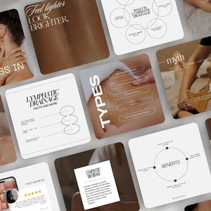 Manual Lymphatic Drainage Instagram Post Template for Massage Therapists, Post Op Lymphatic Drainage Massage Posts, Post Surgery, Canva Post