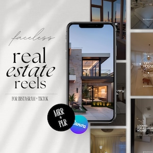 Bobines immobiliers de luxe sans visage pour Instagram, marketing sur les réseaux sociaux pour agents immobiliers, droits de revente principaux DPP et MRR, modèle Instagram Canva, DFY