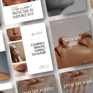 Skincare Instagram Templates, Esthetician Social Media Post, Elegant Dermatology Canva Templates, Editable Skincare Posts for Estheticians