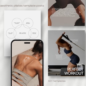 Pilates Instagram Post Templates, Pilates Coach Social Media Content, Pilates Studio Templates Posts, Instagram Influencer, Wellness Canva