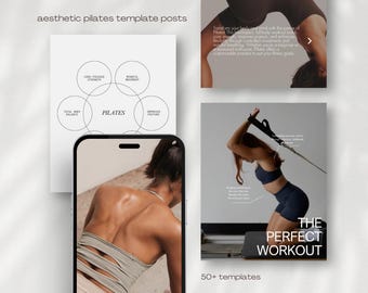Pilates Instagram Post Templates, Pilates Coach Social Media Content, Pilates Studio Templates Posts, Instagram Influencer, Wellness Canva