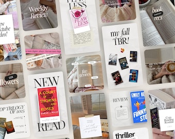 Bookstagram Instagram Bundle Canva Posts & Stories for Book Lovers Reading Review Templates for Author and Book Blogger Bookish Content Kit