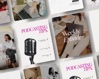 Podcast Instagram Templates, Podcast Post, Canva Templates, Bold Pink Podcast Social Media Branding, Coach Instagram Template, Marketing