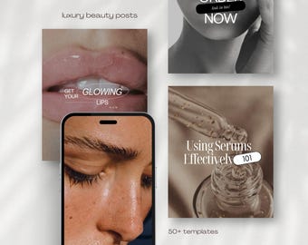 Modelli per social media di bellezza estetica / Post Instagram di Botox e filler / Modello di estetista di lusso / Post di bellezza estetica / Canva