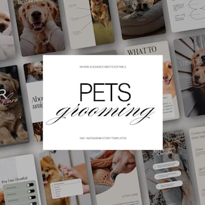 100+ Pets & Animal Instagram Stories Templates, Editable Canva Reel Covers, Dog Cat Pet Lover, Vet Social Media Branding,Editable Canva Post