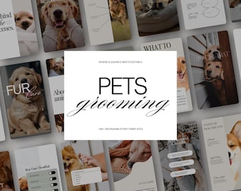 100+ Pets & Animal Instagram Stories Templates, Editable Canva Reel Covers, Dog Cat Pet Lover, Vet Social Media Branding,Editable Canva Post