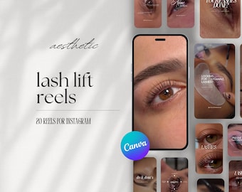 Lash Lift Video Reels for Instagram | Lash Lamination Instagram Templates |  Lash Tech Instagram | Lash Artist Reels | Lash Tech Branding