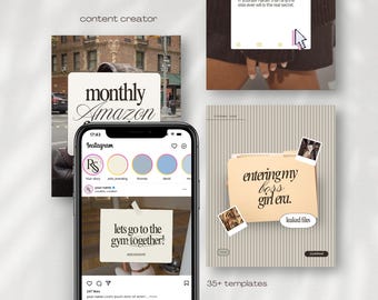 Content Creator iOS core Instagram Post Templates for Influencers Social Media Managers UGC Scrapbook Modern Aesthetic Editable Canva Post