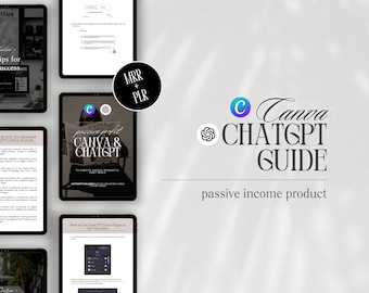 MRR & PLR Canva + Chatgpt för nybörjare, Canva + Chatgpt e-bok med Master Resell Rights och Private Label-rättigheter, dfy passiv inkomstprodukt