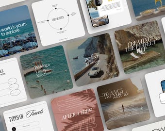 Travel Instagram Post Templates, Travel Blogger Templates, Travel Agent Instagram Post, Vacation Resort Template, Travel Influencer Social