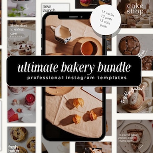 Bakery Instagram Post Templates, Pastry Shop Branding Kit, Cake Business Social Media, Instagram Post & Branding Kit, Bakery Branding Kit
