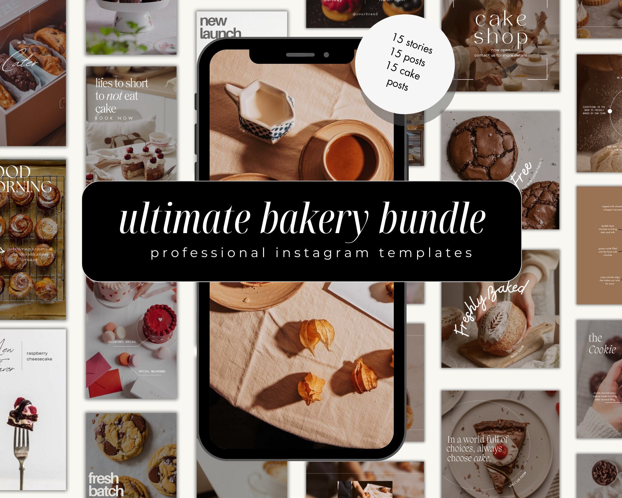 Bakery Blog Post Bakery Instagram Post Templates, Pastry Shop Branding Kit (canva) - Etsy