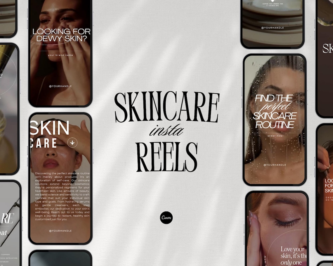 Luxury Skincare Instagram Video Reel Templates, Aesthetic Skincare ...