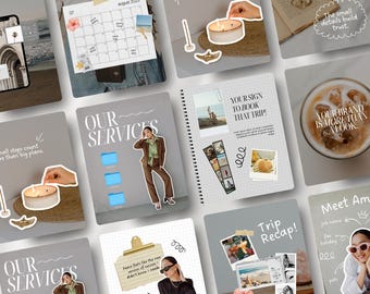 Instagram Post Templates: Scrapbook iOS Core Canva Designs (Digital Download)