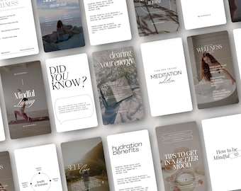 Wellness & Gesundheit Instagram Reels, bearbeitbare Canva Social Media Videos, Ernährungscoach Reels Vorlagen, neutrale gesunder Lebensstil Reels