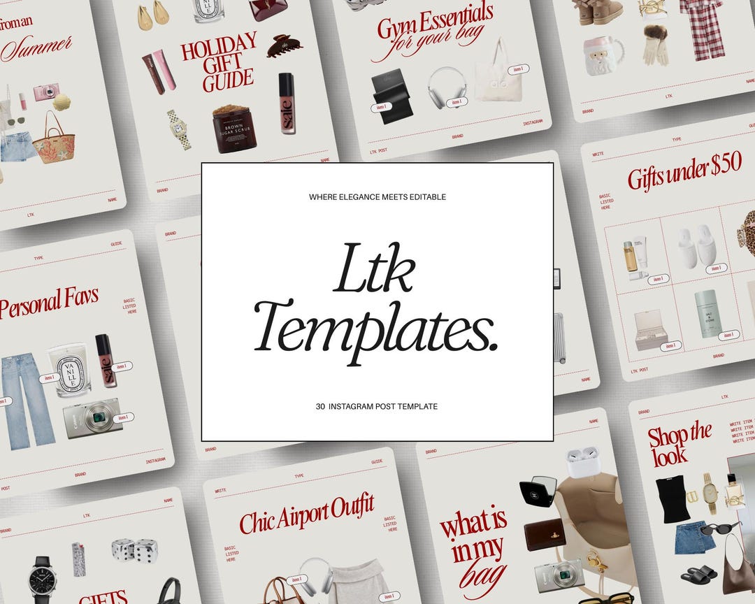 LTK Fashion Instagram Template Canva Gift Guide Editable Fashion ...