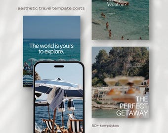 Travel Instagram Post Templates, Travel Blogger Templates, Travel Agent Instagram Post, Vacation Resort Template, Travel Influencer Social