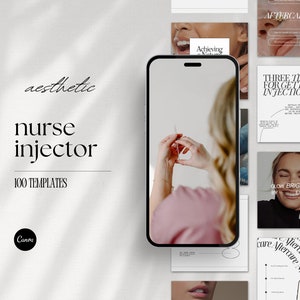 Nurse Injector Instagram Templates, Botox and Filler Social Media, Medspa Canva Template, Esthetician, Skincare, Lip Filler, Branding Kit