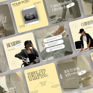 Yellow Instagram Template,  Digital Marketing Agency Templates Canva Posts, Engaging Posts Instagram, Yellow Aesthetic Instagram Posts, dfy
