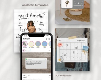 Content Creator Instagram Templates for Social Media Managers Coach UGC Influencer Scrapbook iOS Core Pinterest Trendy Editable Canva Posts