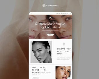 Skincare Squarespace 7.1 Website Template, Minimalist Design