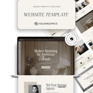 Beige Editorial Squarespace Website Template: Minimalist Design