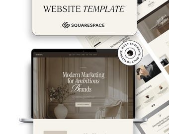 Beige Editorial Squarespace Website Template: Minimalist Design